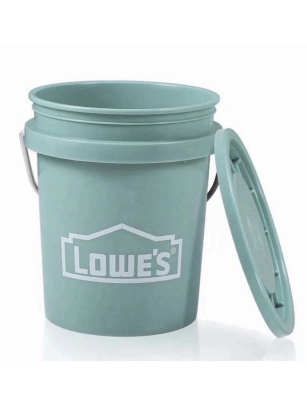 Lowe’s mini teal Aqua Plastic Utility Bucket with Lid